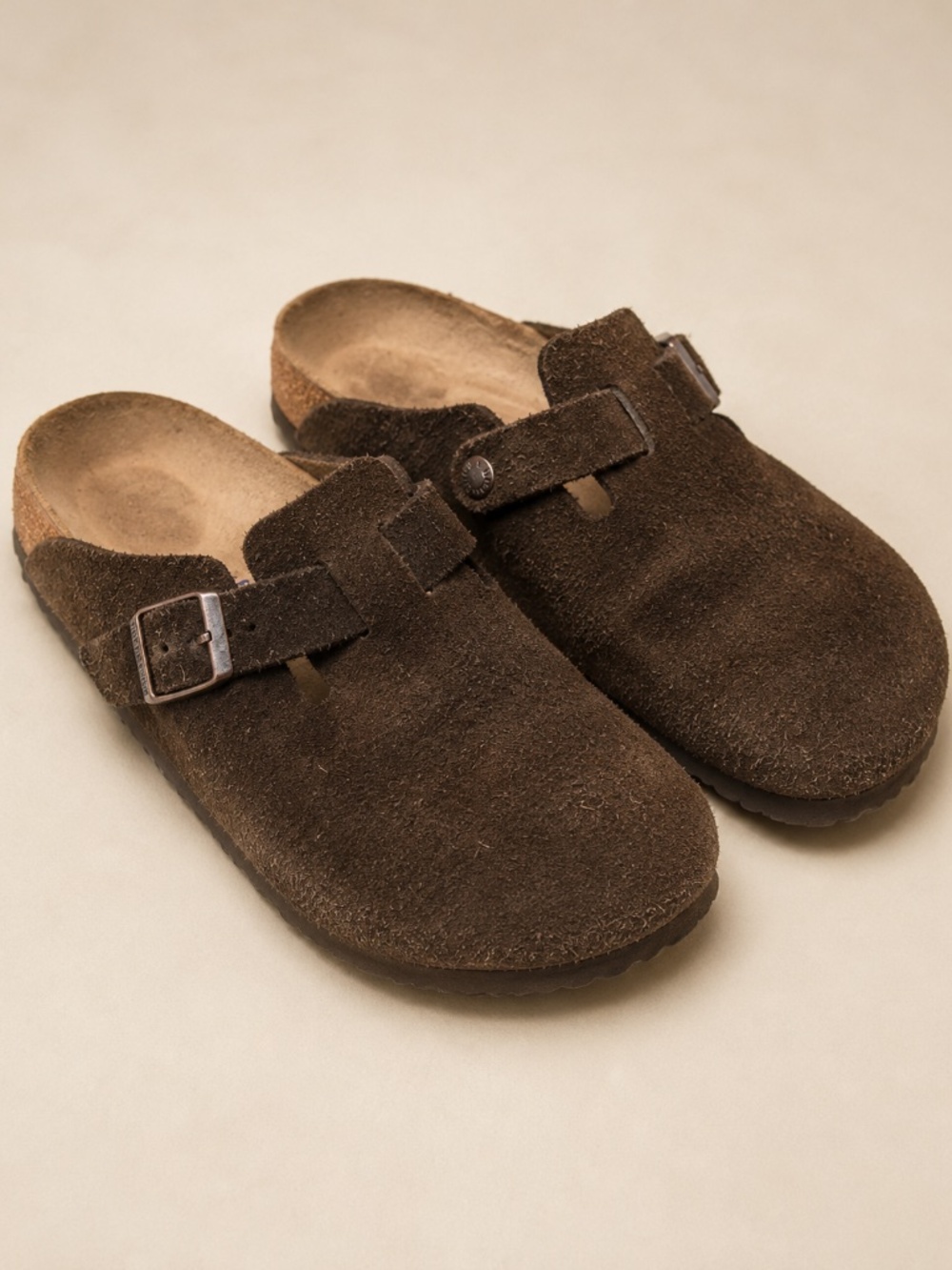 Birkenstock Boston Dark Brown Suede Clogs EU 37